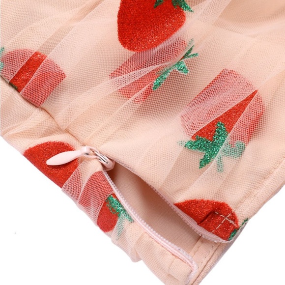 Pink Strawberry Mesh V-Neck Top - Picture 6 of 6